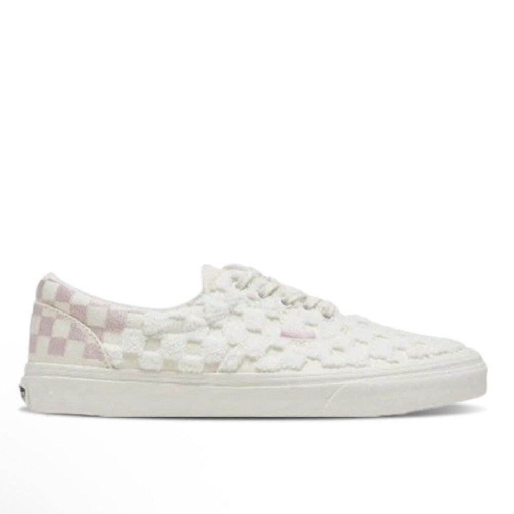 Vans Era Chenille Check Sneakers Snow White Pink 7.5 Retro Bowling Y2K
